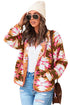 Western Aztec Buttoned Zipper Pockets Fleece Jacket